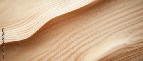 Natural wooden texture with smooth waves and light tones, perfect for backgrounds and design projects.