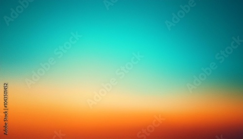 Turquoise and Sunset Orange gradient background with light leak and grainy texture, perfect for any project.