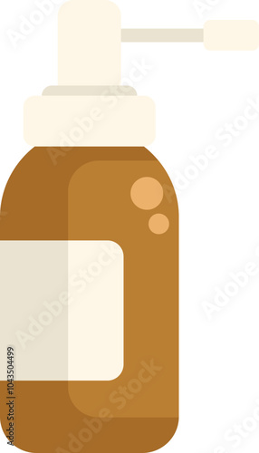 Nasal spray bottle containing medical solution for treatment, isolated on white background