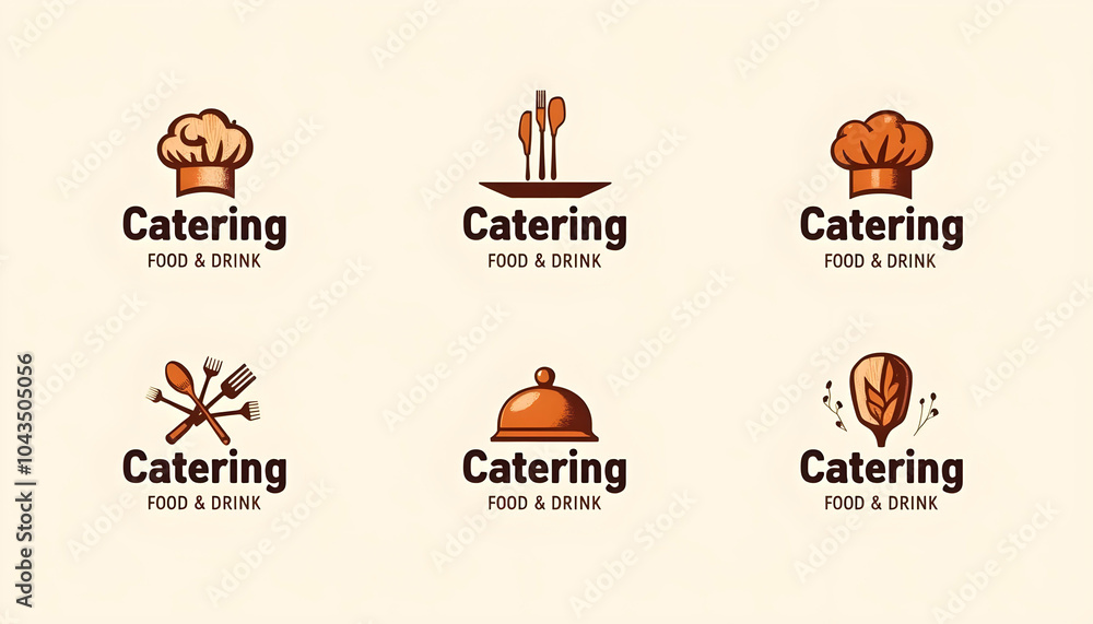 Fototapeta premium catering food logo icon chef