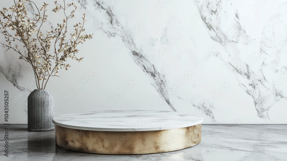 Fototapeta premium Marble Table in Living Room Background Design
