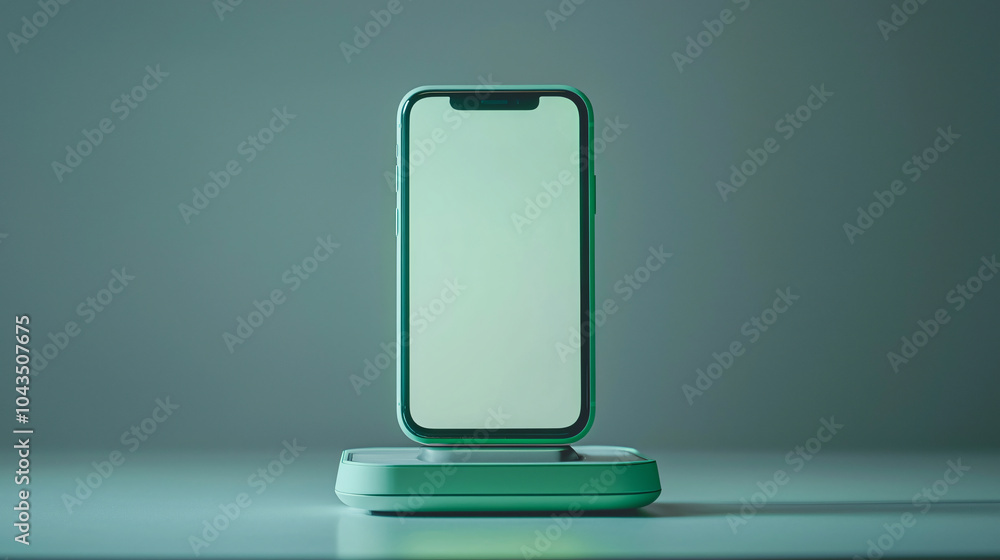 Smartphone with Blank Screen on Wireless Charging Pad for Modern Tech Convenience Smartphone with Blank Screen on Wireless Charging Pad for Modern Tech Convenience