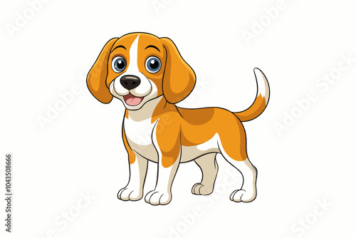 beautiful beagle dog isolated on white
