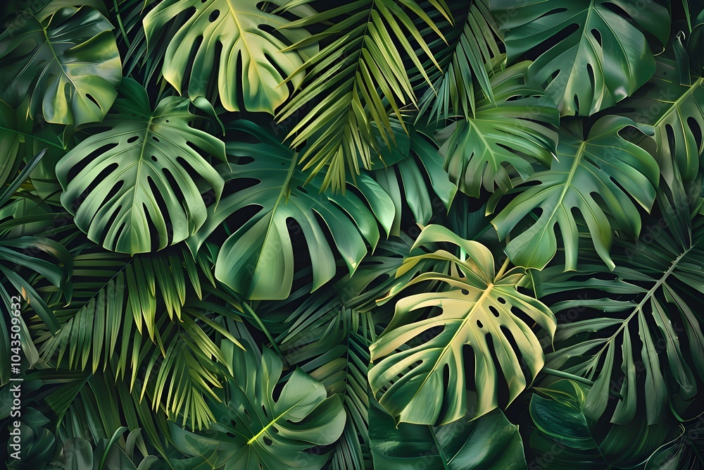 A close up of a bunch of green leaves A close up of a bunch of green leaves