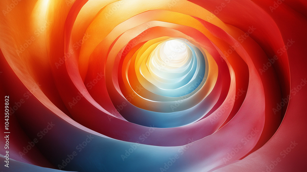 Obraz premium Vibrant Abstract Tunnel of Colors, Ai Generative