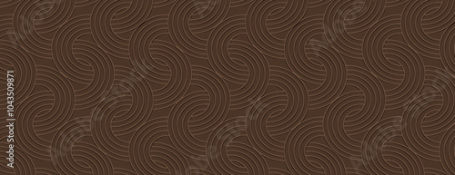 Brown background with swirling pattern. The background is textured with brown lines creating a wave-like design. Vector. Art deco pattern background. Brown background vector.