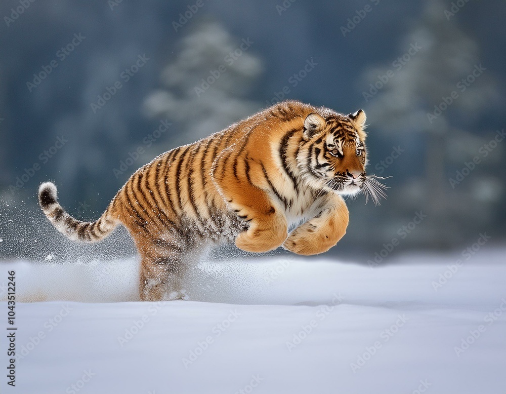 Obraz premium Siberian Tiger in the snow (Panthera tigris)
