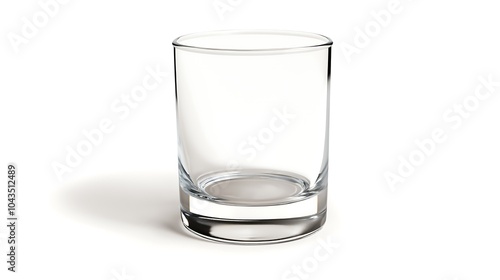 Clear Glass Tumbler on a White Background AI Generated