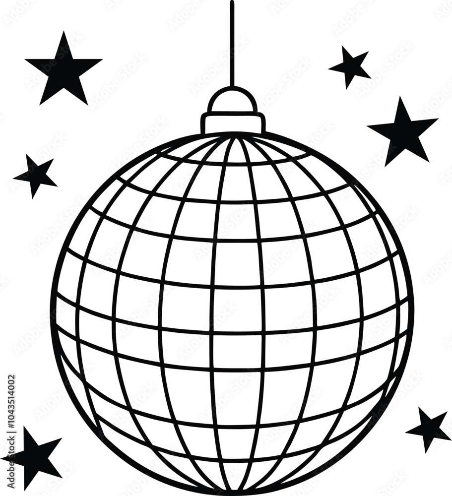 disco ball with stars disco ball with stars