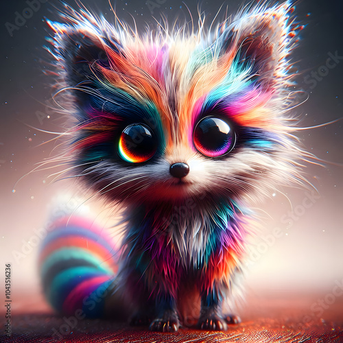 Charming 3D Rainbow Fox - LGBT Friendship Concept Art