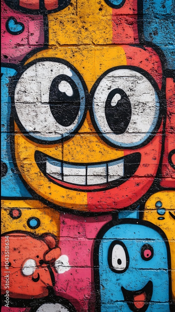 graffiti with cartoon character on wall graffiti with cartoon character on wall