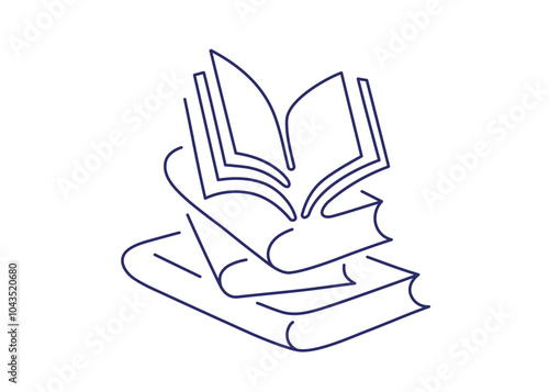 Open book with pages Vector illustration Education