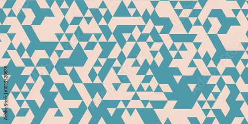 Vector seamless pattern. Abstract geometric background. Seamless pattern with triangles . Abstract background in bright colors. Vector illustration, mosaic metallic wallpaper background .