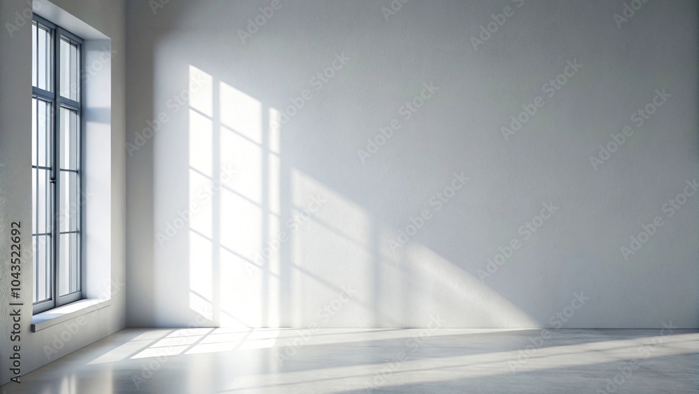 Fototapeta premium abstract background with gray window shadow and light blur overlay effect on white wall