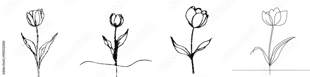 In this modern illustration, an abstract flower can be seen in one line. In this modern illustration, an abstract flower can be seen in one line.