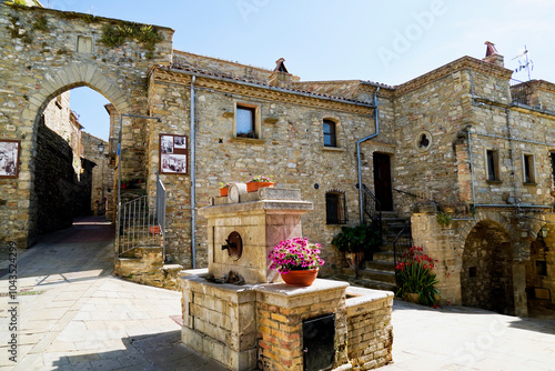 Guardia Perticara, perfectly preserved medieval village, Potenza, Basilicata, Italy photo