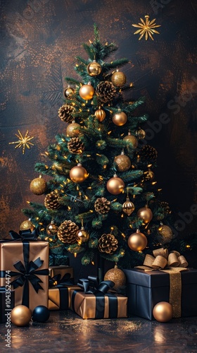 Festive Christmas Tree With Presents