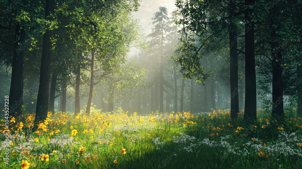 Fototapeta premium Spring Forest Meadow Design