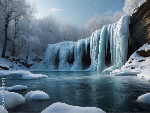 waterfall in the mountains