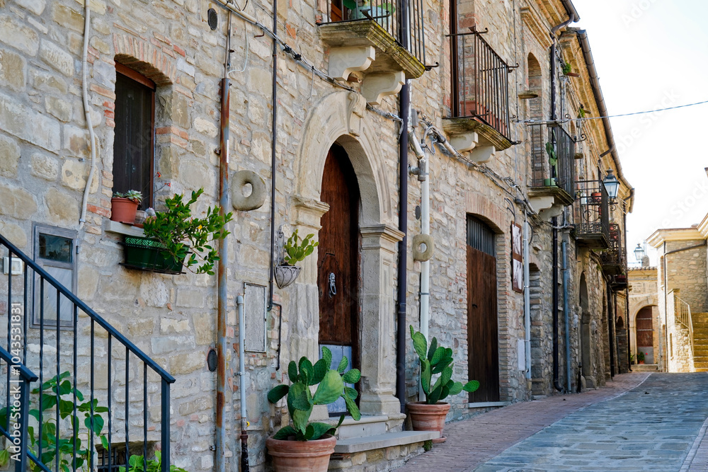 Obraz premium Guardia Perticara, perfectly preserved medieval village, Potenza, Basilicata, Italy