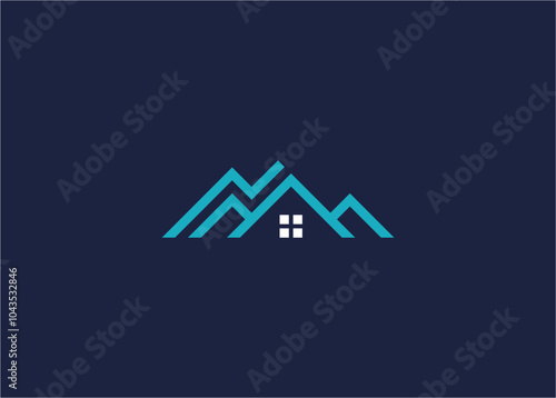 house with mountain logo icon design vector design template inspiration