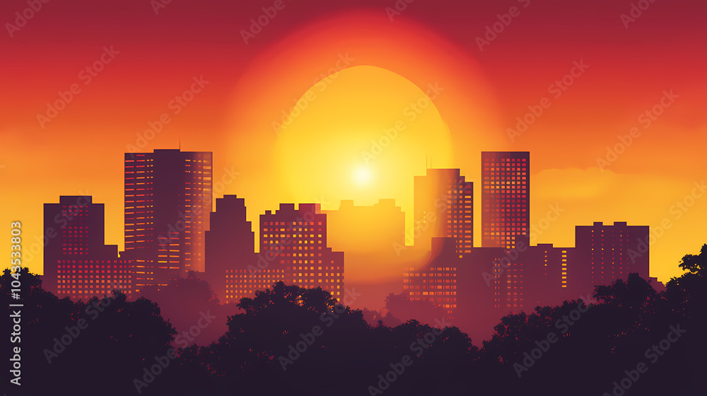 Naklejka premium city skyline