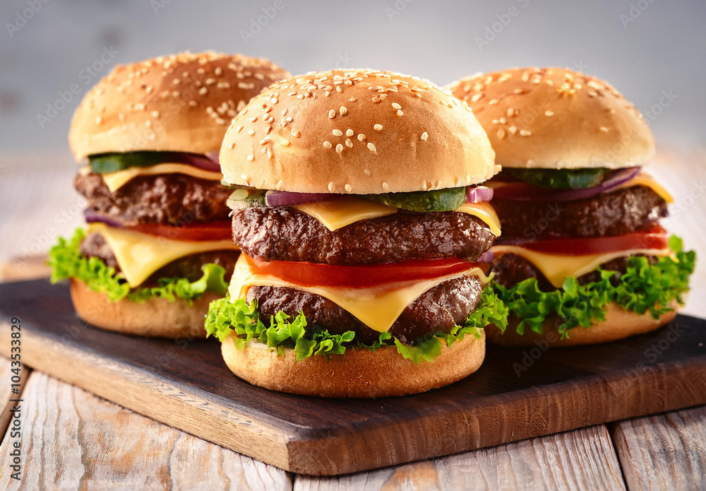 たくさんのハンバーガー たくさんのハンバーガー