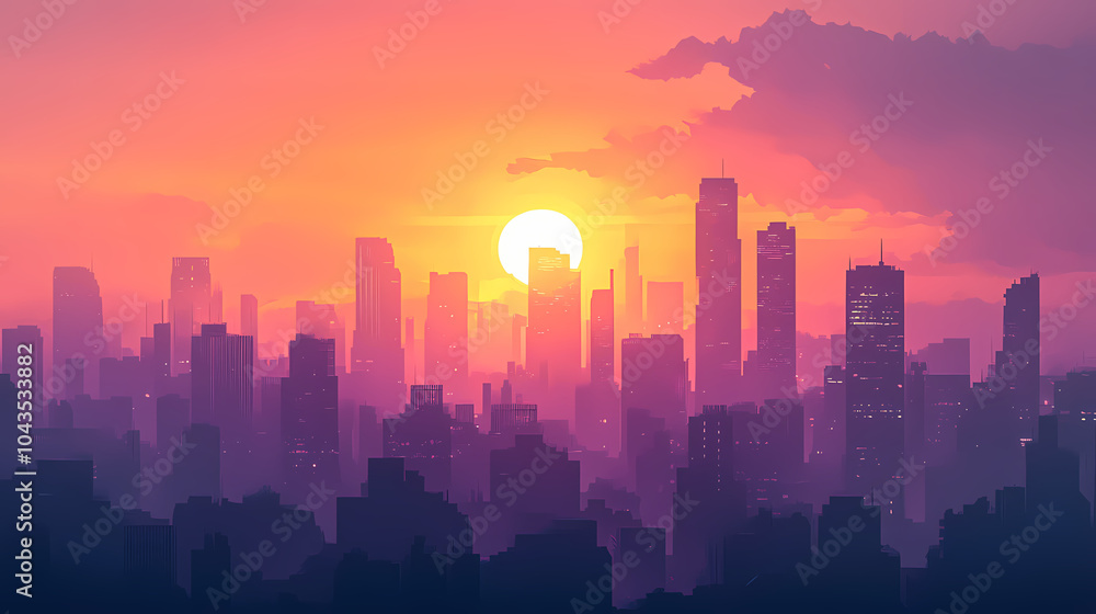 sunrise over the city sunrise over the city