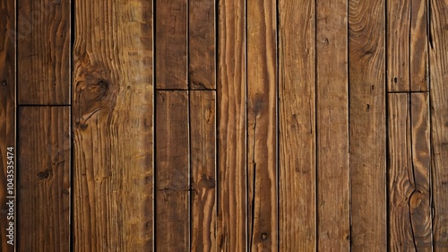 Rustic brown Wooden planks table background with natural grain pattern, vintage texture realistic wood backdrop closeup