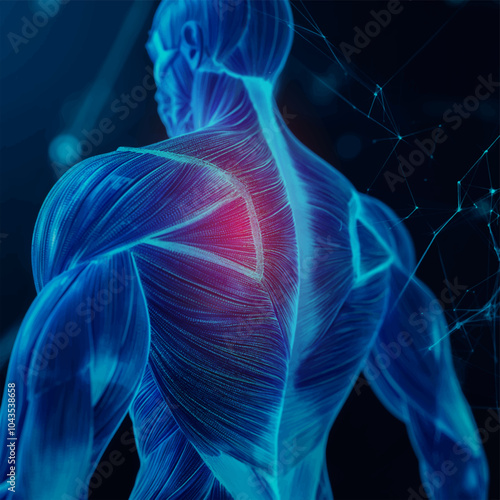 Humen muscles anatomy, Human shoulder muscle injury,  Healthcare and medicine concept.