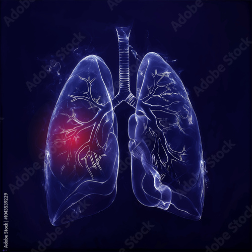 Humen lung injury x-ray film on a dark blue background, Healthcare and medicine concept.