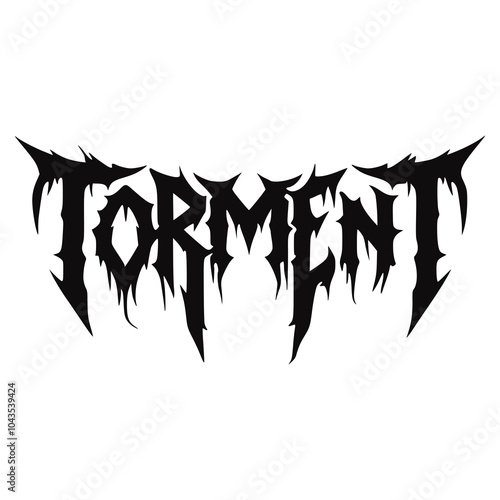 torment black metal fashion t shirt sticker music vector illustration template design