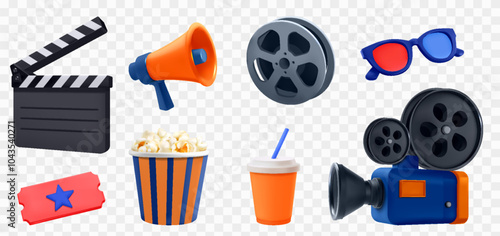 Cinema elements in realistic style