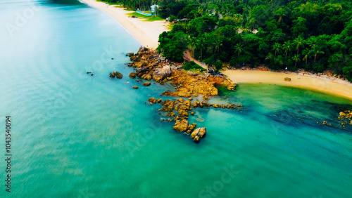 Beautiful beach view at Ao Thong Nod, Khanom, Nakhon Si Thammarat, Thailand photo