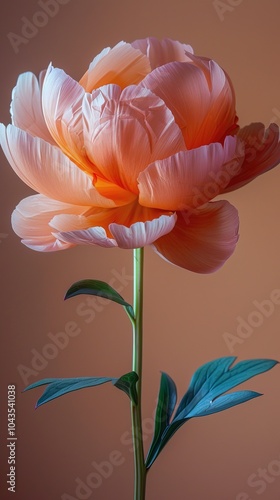 White and Orange Flower With Green Leaves