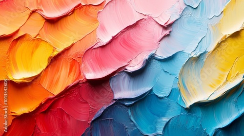 Wallpaper Mural Dynamic multi-colored oil paint brush stroke textures in an abstract pattern, ideal for high-detail wallpaper, art prints, and textured patterns Torontodigital.ca