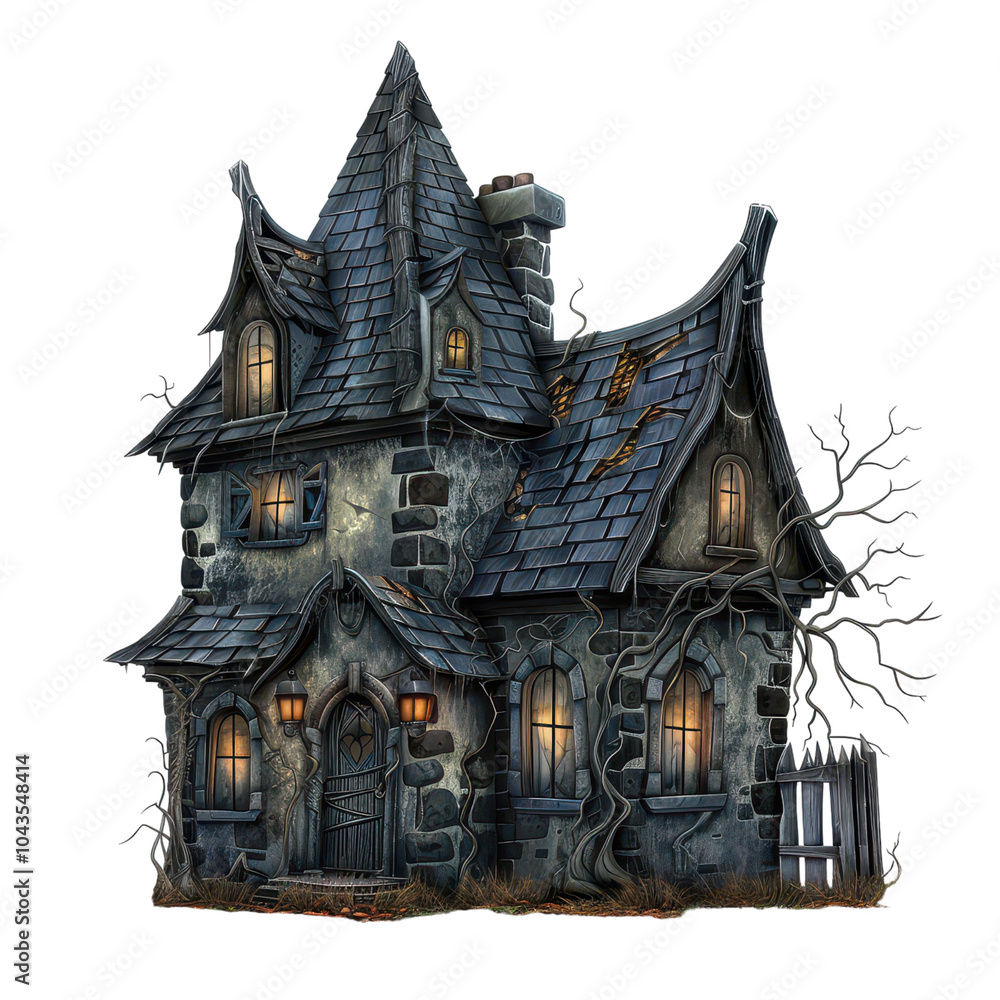 Haunted attic, Halloween accessory, on transparent PNG file Haunted attic, Halloween accessory, on transparent PNG file