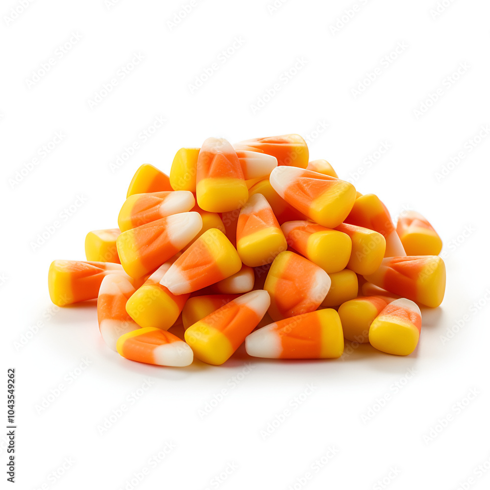 Pile of Candy Corn Isolated on a White Background. Pile of Candy Corn Isolated on a White Background.