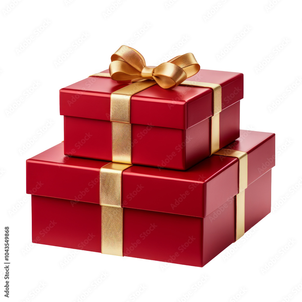 stack red gift box isolated on transparent background cutout stack red gift box isolated on transparent background cutout