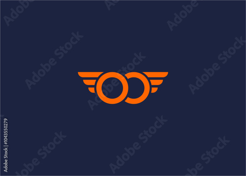 Letter oc with wings logo icon design vector design template inspiration