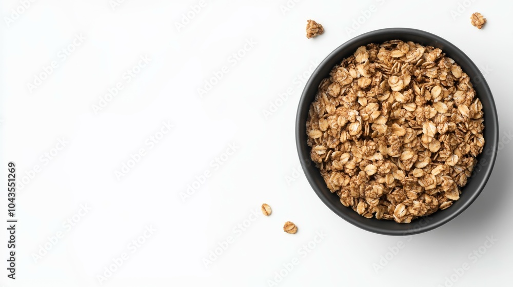 Bowl of Chunky, Rocky-Looking Granola Representing the Asteroid Belt Bowl of Chunky, Rocky-Looking Granola Representing the Asteroid Belt