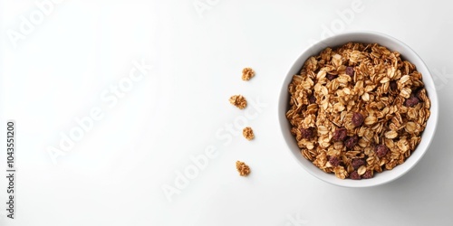 Bowl of Chunky, Rocky-Looking Granola Representing the Asteroid Belt