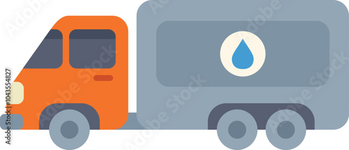 Water delivery truck transporting clean water in a tanker trailer, ensuring a reliable supply of potable water