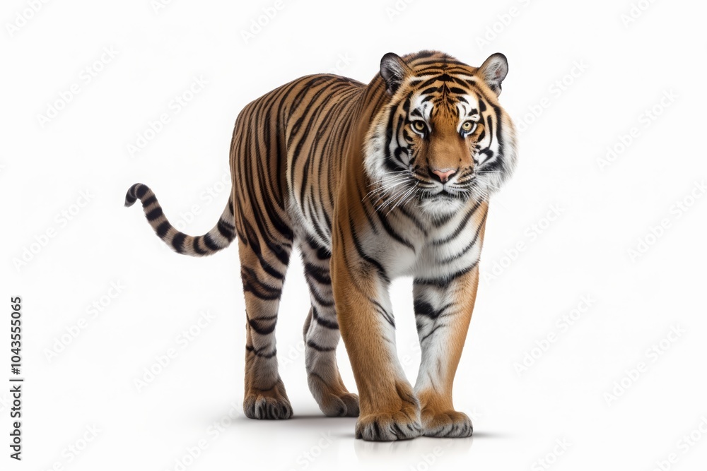 Obraz premium beautiful standing Tiger on white background 