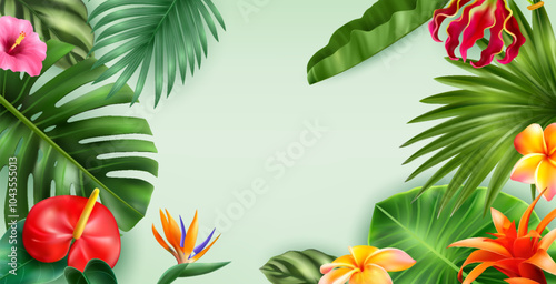 Jungle landscape background in realistic style