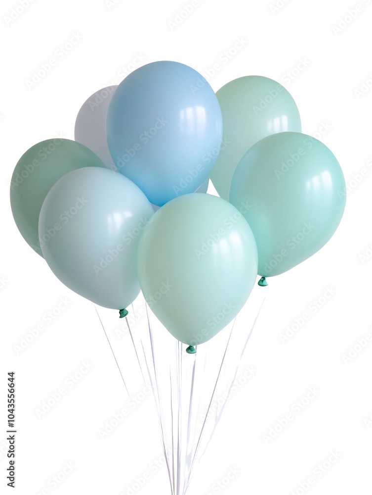 Minimalist Light Blue and Green Balloon Bouquet Minimalist Light Blue and Green Balloon Bouquet