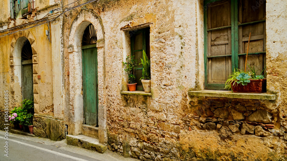Fototapeta premium Lentiscosa, the ancient village, Cilento Salerno, Campania, Italy