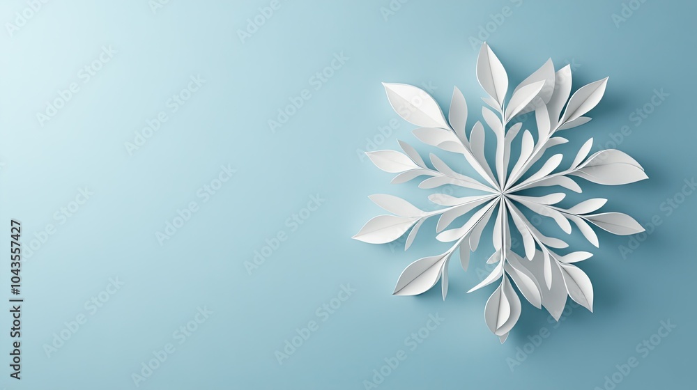 Elegant Snowflake Design on Blue Background Elegant Snowflake Design on Blue Background