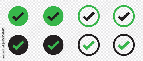 check box icon with correct, accept checkmark icons green tick box, check list circle frame - checkbox symbol sign. check mark box square frame