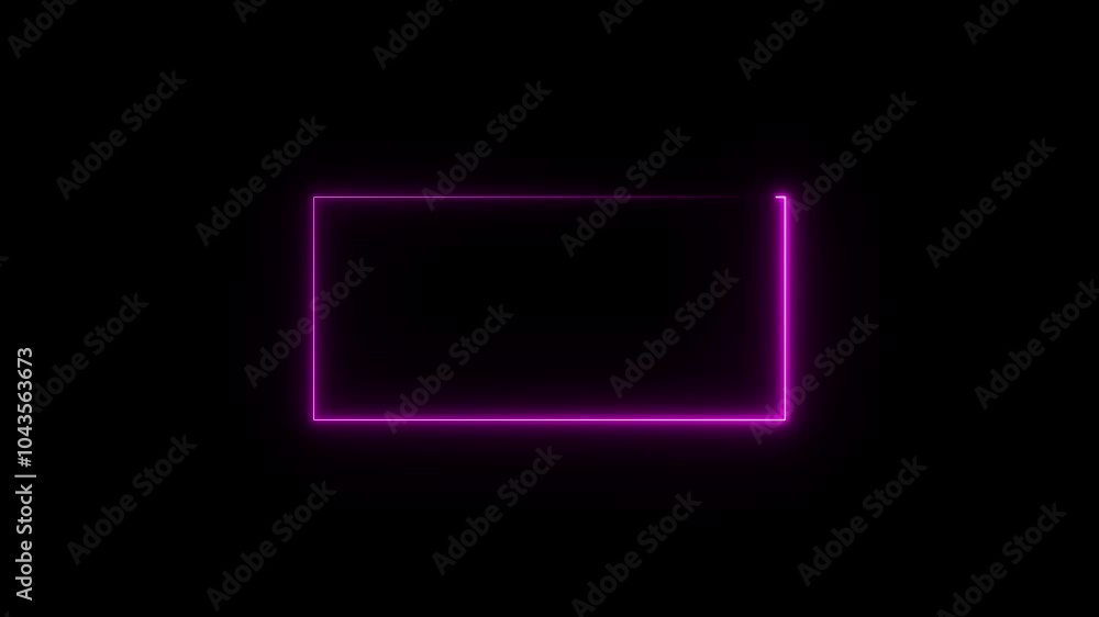 abstract Glowing Neon light frame rectangle loading icon background in 4k video animation. abstract Glowing Neon light frame rectangle loading icon background in 4k video animation.